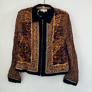 Vintage Breeze By Dorothy Schoelen Leopard Cheetah Print Women's Jacket Medium